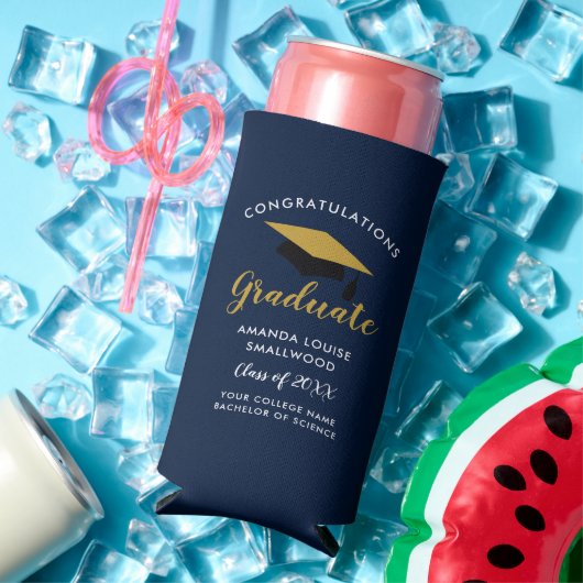 卒業2025 Navy Blue Gradパーティー スリム缶クーラー (インサイチュ 夏)