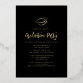 卒業2025 Photo Collage Gradパーティー金ゴールド 箔招待状 (裏面)