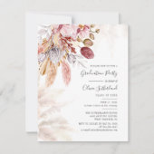 卒業2025 Photo Pampas Grass卒業パーティー 招待状 (正面)