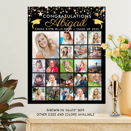 卒業22フォトコラージスクリプトカスタムの色 ポスター