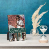 卒業3フォトコラージュのダークグリーン フォトプラーク (側面)