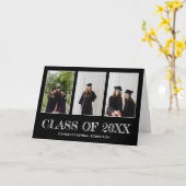 卒業3写真コラージュおめでとう車 カード (黄色い花)