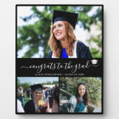 卒業3枚エレガントコラージュ卒業ブラック フォトプラーク (正面)