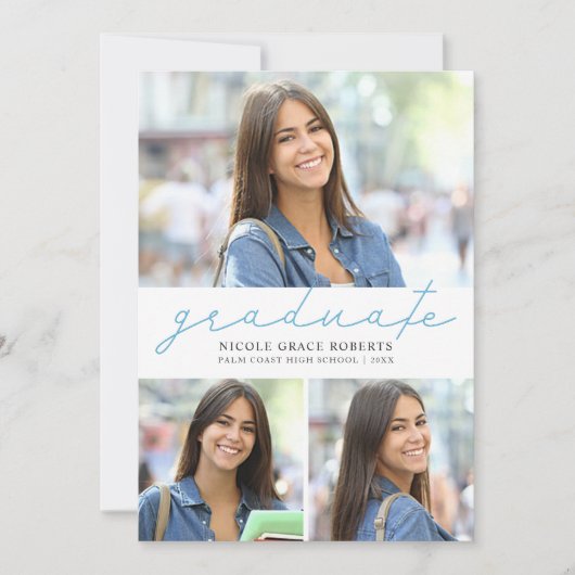 卒業3-Photoコラージュ簡単編集スクリプモダント 案内状 (正面)