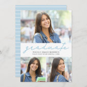 卒業3-Photoコラージュ簡単編集スクリプモダント 案内状 (正面/裏面)