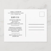 卒業4写真アナウンス招待状ホワイト インビテーションポストカード (裏面)