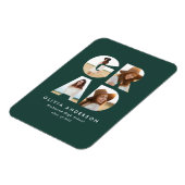 卒業4写真モダン発表緑 マグネット (左側)