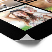 卒業45フォトコラージブラック金ゴールド ポスター (角)