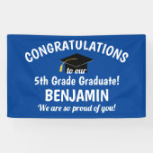 卒業5年生おめでとう青 横断幕 (横)