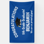 卒業5年生おめでとう青 横断幕 (縦)