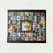 卒業55フォトコラージュ背景カスタム色 タペストリー (正面(横))