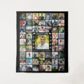 卒業55フォトコラージュ背景カスタム色 タペストリー (正面)