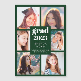 卒業6フォトコラージホワイトスクリプトグリーン