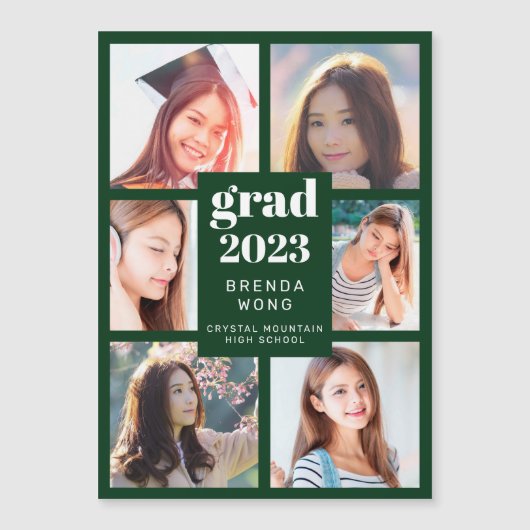 卒業6フォトコラージホワイトスクリプトグリーン (正面)