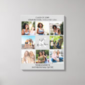 卒業8フォトコラージュと引用文グレー キャンバスプリント (正面)