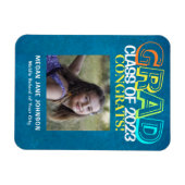 卒業8年生の中学校の卒業写真 マグネット (横)