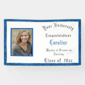 卒業、おめでとうナースグリッター、写真 横断幕 (横)