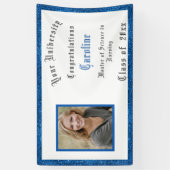 卒業、おめでとうナースグリッター、写真 横断幕 (縦)