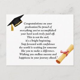 卒業 – すべての年齢のためのユニバーサルデザイン ポストカード
