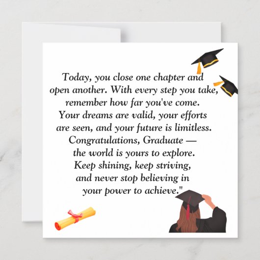 卒業 – すべての年齢のためのユニバーサルデザイン マグネット招待状 (正面)