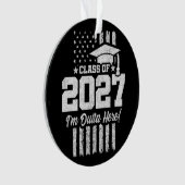 卒業 アメリカ国旗 シニアクラス 2027 オーナメント (正面)