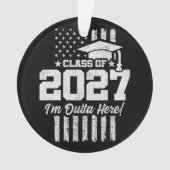 卒業 アメリカ国旗 シニアクラス 2027 オーナメント (正面)