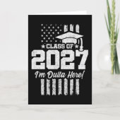 卒業 アメリカ国旗 シニアクラス 2027 カード (正面)