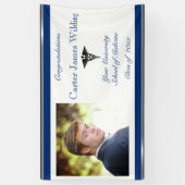 卒業、カデウス・メディカル、青と白 横断幕 (縦)