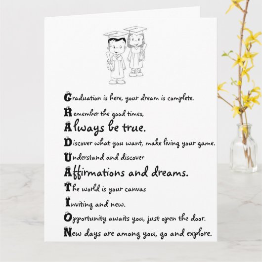 卒業 カード (黄色い花)