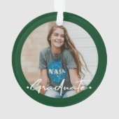 卒業 |クラスの年と学校PHOTO green オーナメント (裏面)