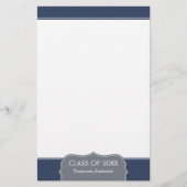 卒業 – クラス縁ど付きネイビーブルー 便箋 (正面)