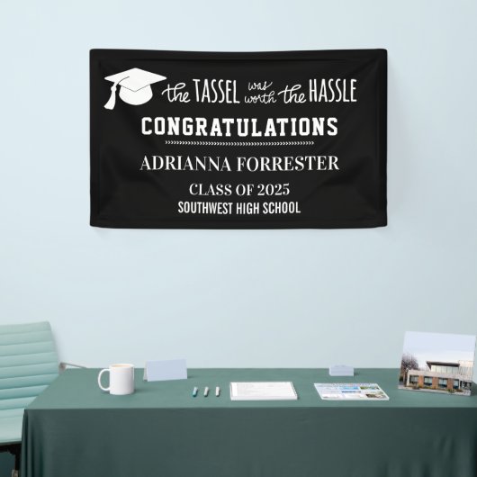 卒業 | タッセルは面倒を起こす価値があった 横断幕 (トレードショー)