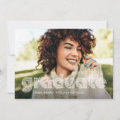 卒業 |ディスコモダンタイポグラフィと2枚 案内状 (正面)