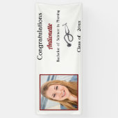 卒業，ナース, RN，聴診器 横断幕 (縦)