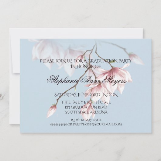 卒業 |ビーチエレガントフローラアーバー 招待状 (裏面)