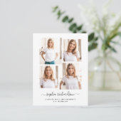 卒業 |フォトモダンコラージュの4つのレイアウト ポストカード (スタンド正面)