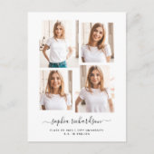 卒業 |フォトモダンコラージュの4つのレイアウト ポストカード (正面)