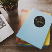 卒業 ブラックゴールド名 キャップ エレガント ラウンドシール