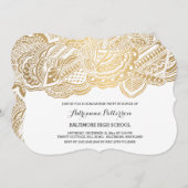 卒業 | ボヘミア金ゴールドマンダラパターン 招待状 (正面/裏面)