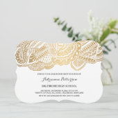 卒業 | ボヘミア金ゴールドマンダラパターン 招待状 (スタンド正面)