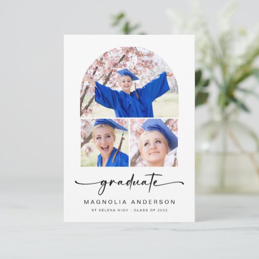 卒業 |モダン Arch 3 Photos卒業 案内状 (スタンド正面)