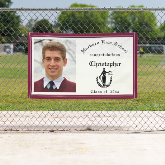 卒業，ロースクール，赤，クリムゾンカスタム 横断幕 (インサイチュ)