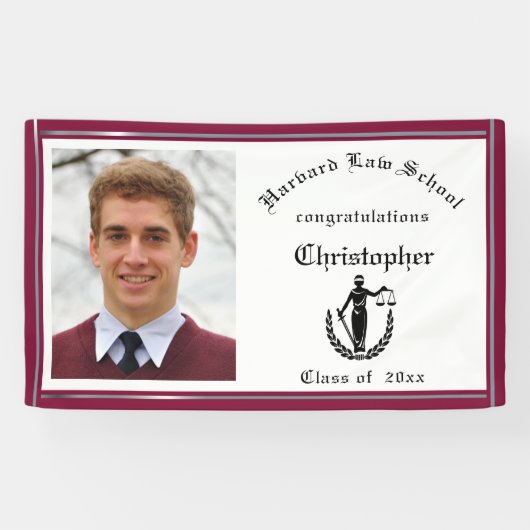 卒業,ロースクール,赤,クリムゾンカスタム 横断幕 (横)