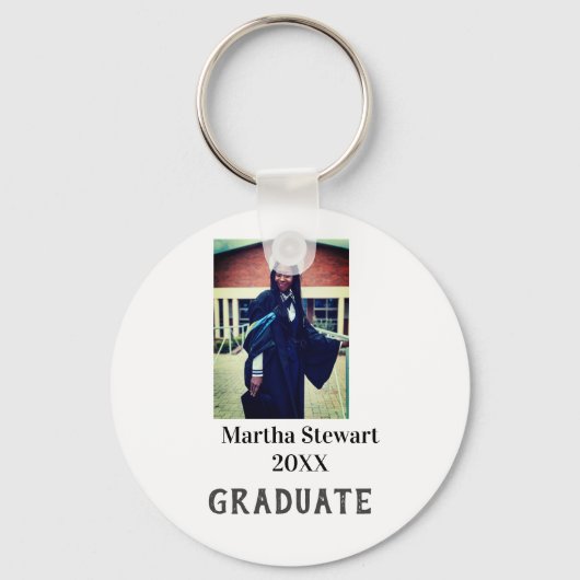 卒業 写真 名前 年 学年 大学 シンプル キーホルダー (正面)