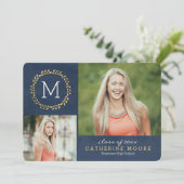 卒業 初期 編集可能 カラー 卒業カード 招待状 (スタンド正面)