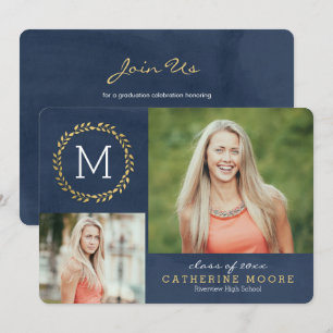 卒業 初期 編集可能 カラー 卒業カード 招待状