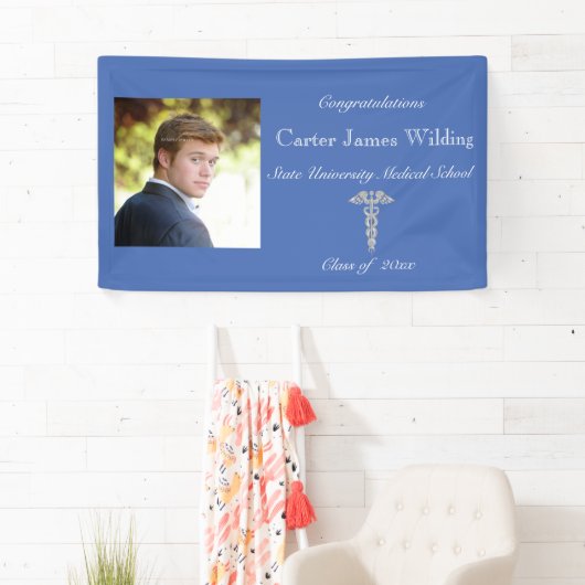 卒業、医学部、カスタム写真 横断幕 (インサイチュ)
