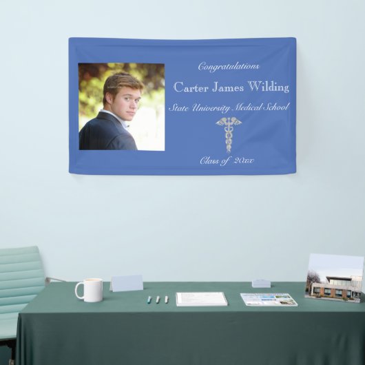 卒業、医学部、カスタム写真 横断幕 (トレードショー)