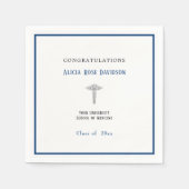 卒業、医学部、カドゥセウス。 スタンダードカクテルナプキン (正面)