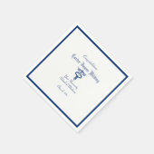 卒業、医学部、カドゥセウス、ネイビーブルー スタンダードカクテルナプキン (角)